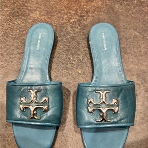 Tory Burch Eleanor Teal Slide 10